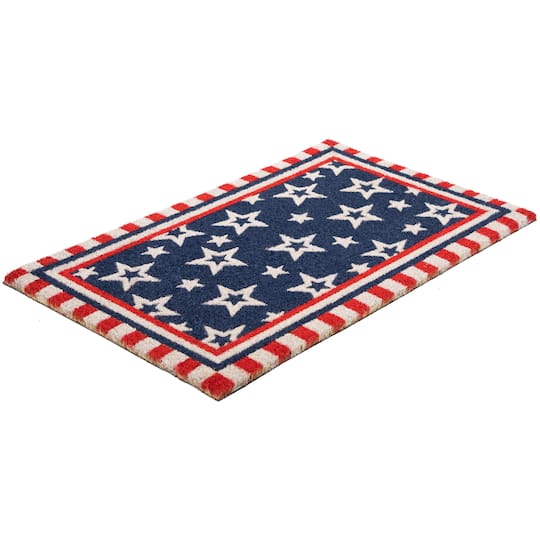Blue & Red Patriotic Stars & Stripes Border Doormat